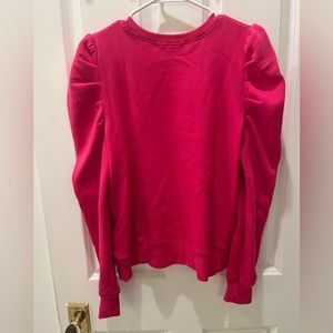 Pink Puff-Sleeve Sweatshirt